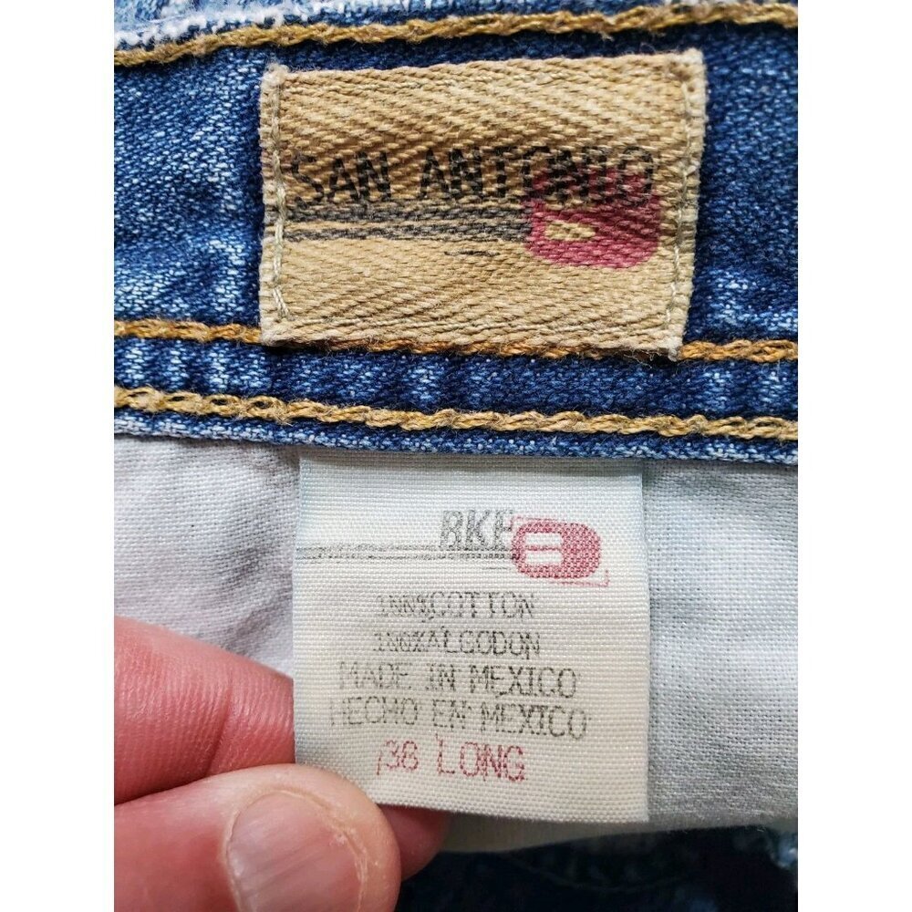 BKE 67 San Antonio Jeans Men's Size 36x32 Y2K Baggy Wide Leg Distressed KBK3032L - Picture 14 of 16